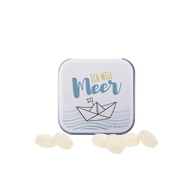 Dose Quadratisch, Mini Bonbons Japanische Minze bedrucken, Art.-Nr. 1117.00002