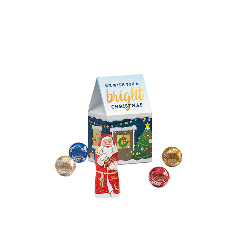 Standbodenbox, Lindt Minikugeln und Weihnachtsmann bedrucken, Art.-Nr. 1125.00002