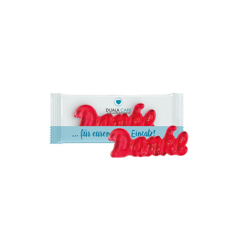 Trolli Fruchtgummi &quot;Danke&quot;, Folie transparent bedrucken, Art.-Nr. 1127.00004