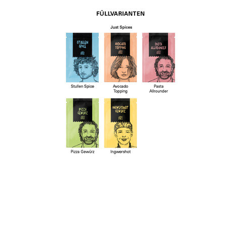 Werbekarte Midi, Just Spices Gewürztütchen Stullen Spice bedrucken, Art.-Nr. 1144.00041