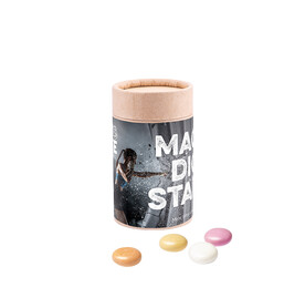 Papierdose Eco Midi mit Mentos Kaudragee Fruit bedrucken, Art.-Nr. 1179.00001