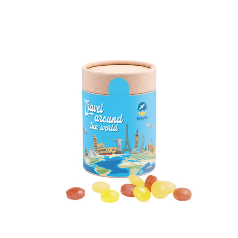 Papierdose Eco Maxi, Mini Bonbons Fruchtmix bedrucken, Art.-Nr. 1180.00032 Papierdose Eco Maxi, Mini Bonbons Fruchtmix bedrucken, Art.-Nr. 1180.00032