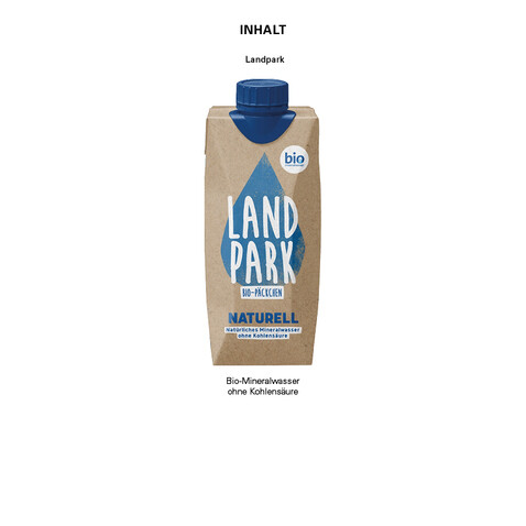 Drink Pack Landpark Mineralwasser naturelle in Werbeverpackung bedrucken, Art.-Nr. 1205.00001