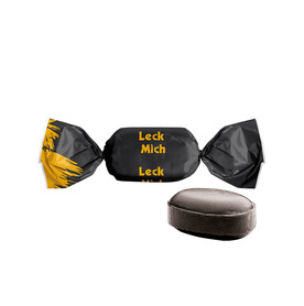 Lakritz Bonbon im weißen, kompostierbaren Wickler bedrucken, Art.-Nr. 1207.00006