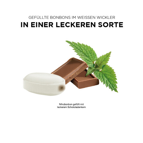 Schoko-Minz Bonbon im weißen, kompostierbaren Wickler bedrucken, Art.-Nr. 1207.00010