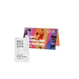 Werbekarte long, Duschshampoo bedrucken, Art.-Nr. 1233.00006