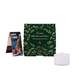 Klappbox S, Teelichter &amp;amp; Streichhölzer X-Mas bedrucken, Art.-Nr. 1269.00011