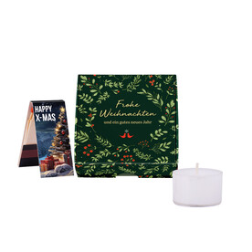 Klappbox S, Teelichter &amp;amp; Streichhölzer X-Mas bedrucken, Art.-Nr. 1269.00011