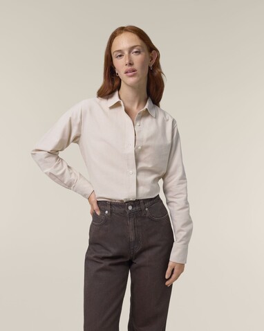 Stella Oxford Shirt - Das Damen-Oxfordhemd - Beige Oxford - XXL bedrucken, Art.-Nr. STWW971C3622X Stella Oxford Shirt - Das Damen-Oxfordhemd - Beige Oxford - XXL bedrucken, Art.-Nr. STWW971C3622X
