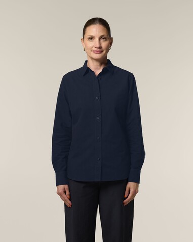 Stella Oxford Shirt - French Navy - XXL bedrucken, Art.-Nr. STWW971C7272X