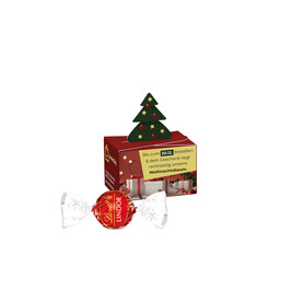 Geschenkbox Mini Tanne, Lindt LINDOR Milchkugel bedrucken, Art.-Nr. 1271.00026