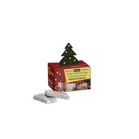 Geschenkbox Mini Tanne, Alpenmilch Schokotäfelchen bedrucken, Art.-Nr. 1271.00029