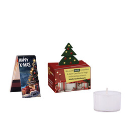Geschenkbox Mini Tanne, Teelicht bedrucken, Art.-Nr. 1271.00057