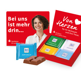 GRUßKARTE MIT RITTER SPORT SCHOKOLADE bedrucken, Art.-Nr. 91322 GRUßKARTE MIT RITTER SPORT SCHOKOLADE bedrucken, Art.-Nr. 91322