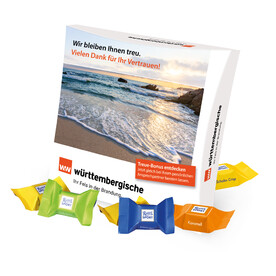 PRÄSENTBOX MIT RITTER SPORT SCHOKOWÜRFEL bedrucken, Art.-Nr. 91607 PRÄSENTBOX MIT RITTER SPORT SCHOKOWÜRFEL bedrucken, Art.-Nr. 91607