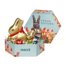 GROßES PREMIUM-OSTERNEST MIT SCHOKOLADE VON LINDT bedrucken, Art.-Nr. 94676