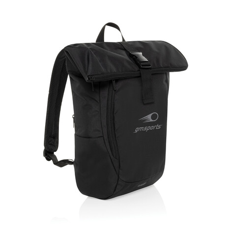 Swiss Peak Aware™ RPET Leonard 15,6&quot;-Laptop-Rucksack schwarz bedrucken, Art.-Nr. P763.4601
