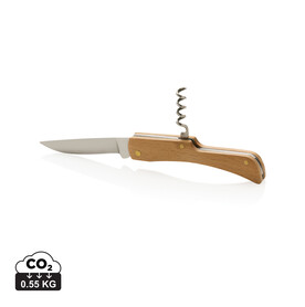 Holzmesser mit Korkenzieher braun bedrucken, Art.-Nr. P414.019