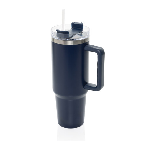 Peakflow Becher aus RCS recyceltem Stainless Steel 1200ml navy blau bedrucken, Art.-Nr. P437.3325
