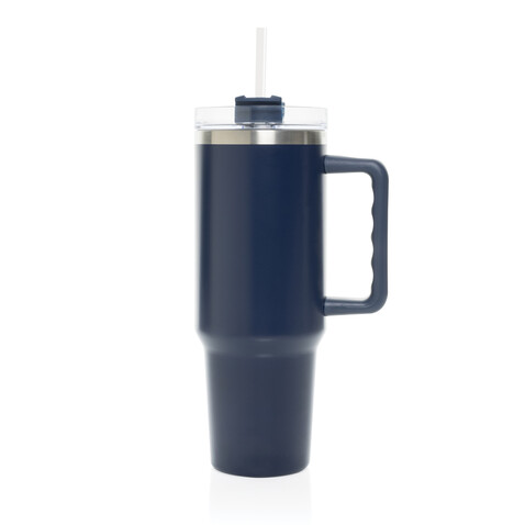 Peakflow Becher aus RCS recyceltem Stainless Steel 1200ml navy blau bedrucken, Art.-Nr. P437.3325
