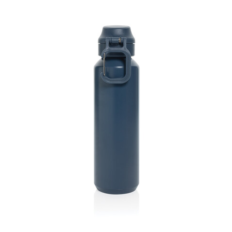 Via RCS Re-Steel Sportflasche mit Verschluss, 600ml navy blau bedrucken, Art.-Nr. P437.5025