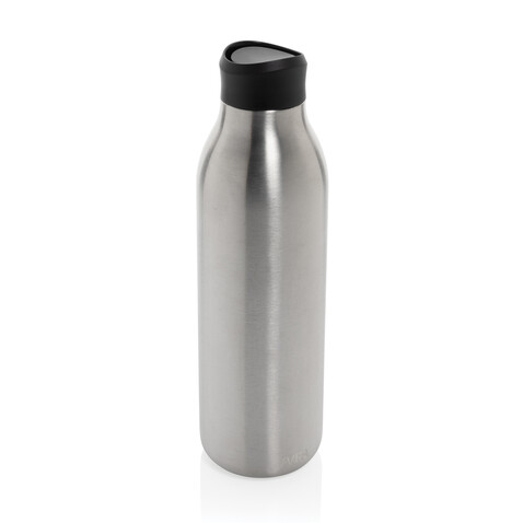 Avira Alok 360 Klick-Wasserflasche aus RCS rec. Stahl, 600ml silber bedrucken, Art.-Nr. P438.0902