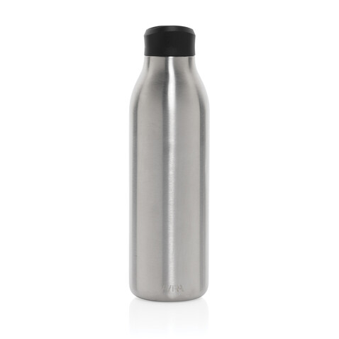 Avira Alok 360 Klick-Wasserflasche aus RCS rec. Stahl, 600ml silber bedrucken, Art.-Nr. P438.0902