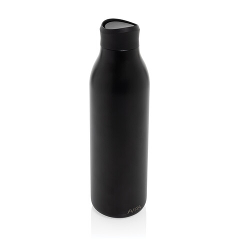 Avira Alok 360 Klick-Wasserflasche aus RCS rec. Stahl, 600ml schwarz bedrucken, Art.-Nr. P438.0901