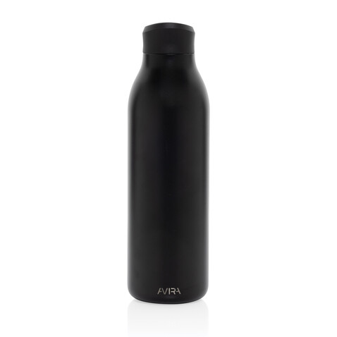 Avira Alok 360 Klick-Wasserflasche aus RCS rec. Stahl, 600ml schwarz bedrucken, Art.-Nr. P438.0901