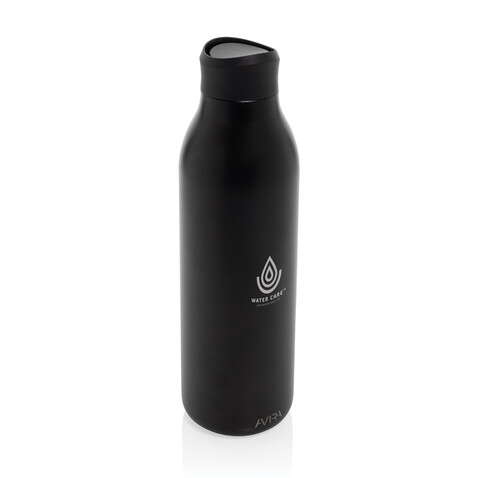 Avira Alok 360 Klick-Wasserflasche aus RCS rec. Stahl, 600ml schwarz bedrucken, Art.-Nr. P438.0901