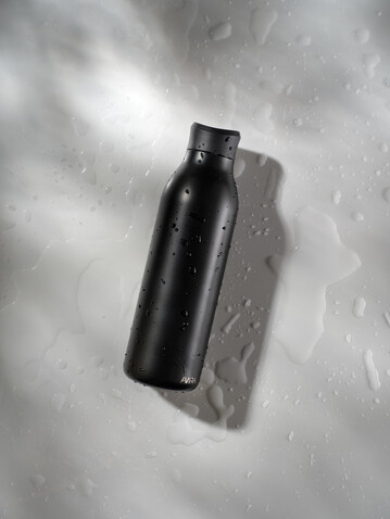 Avira Alok 360 Klick-Wasserflasche aus RCS rec. Stahl, 600ml schwarz bedrucken, Art.-Nr. P438.0901