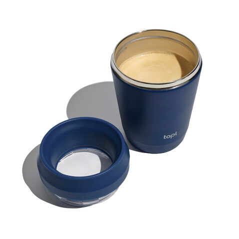 Topl-Trinkbecher aus rec. Stahl mit 360-Grad-Deckel 236ml navy blau bedrucken, Art.-Nr. RBTGS8NA