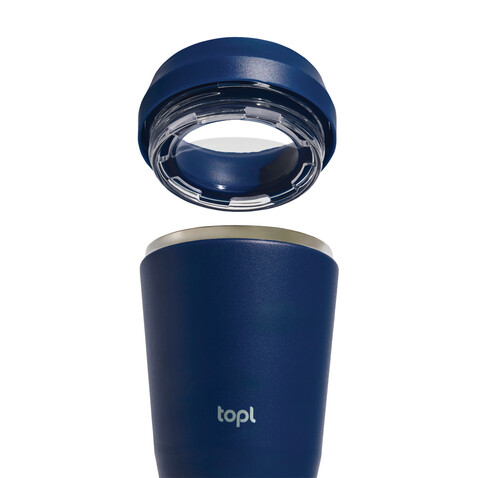 Topl-Trinkbecher aus rec. Stahl mit 360-Grad-Deckel 236ml navy blau bedrucken, Art.-Nr. RBTGS8NA