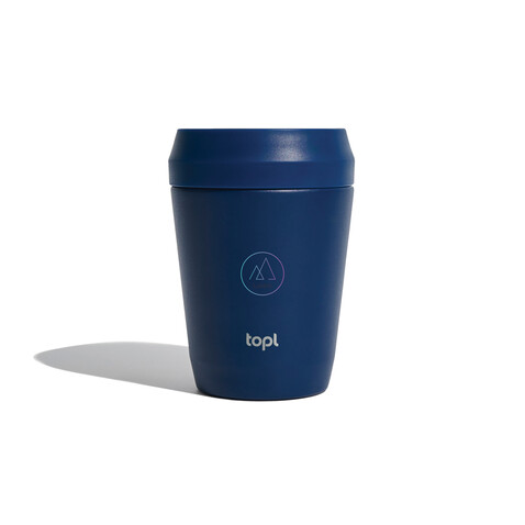 Topl-Trinkbecher aus rec. Stahl mit 360-Grad-Deckel 236ml navy blau bedrucken, Art.-Nr. RBTGS8NA