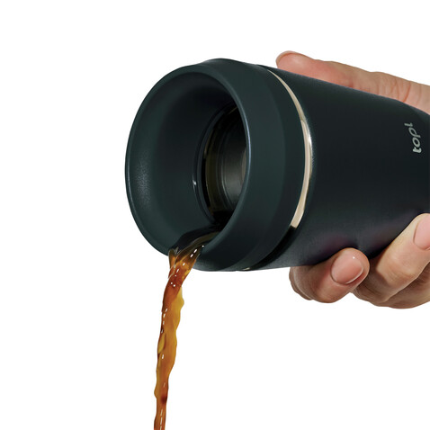 Topl-Trinkbecher aus rec. Stahl mit 360-Grad-Deckel 236ml grau bedrucken, Art.-Nr. RBTGS8CH
