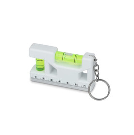 Mini-Wasserwaage als Schlüsselanhänger - Weiss bedrucken, Art.-Nr. LT99612-N0001