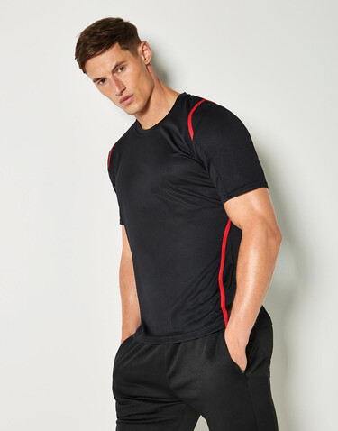 Kustom Kit Regular Fit Cooltex® Contrast Tee, Black/Fluorescent Lime, XL bedrucken, Art.-Nr. 021111616