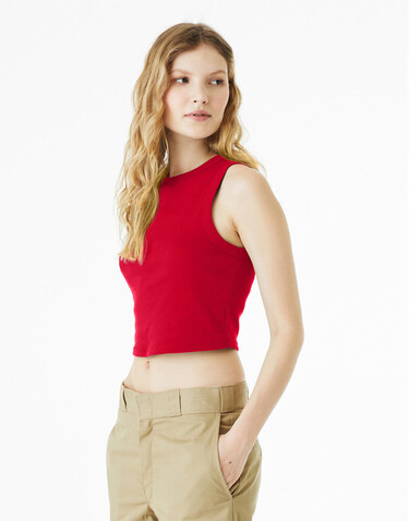 Bella Women`s Micro Rib Muscle Crop Tank, Solid Red Blend, XL bedrucken, Art.-Nr. 026064026