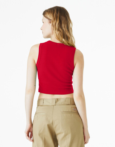 Bella Women`s Micro Rib Muscle Crop Tank, Solid Red Blend, L bedrucken, Art.-Nr. 026064025