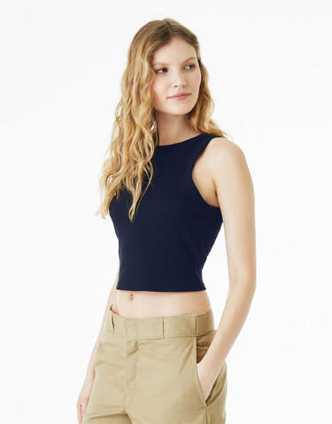 Bella Women`s Micro Rib Racer Tank, Solid Black Blend, L bedrucken, Art.-Nr. 027061075