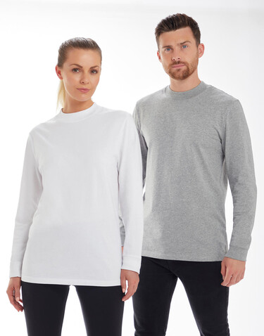 Mantis Essential Heavy Long Sleeve T, Heather Grey Melange, M bedrucken, Art.-Nr. 182481264
