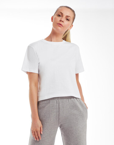 Mantis Women`s Cropped Heavy T, White, XL bedrucken, Art.-Nr. 183480006