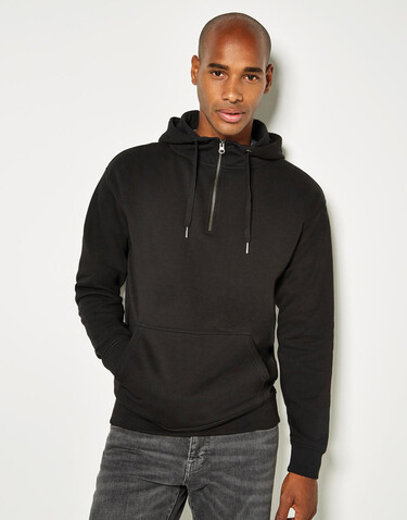 Kustom Kit Regular Fit 1/4 Zip Hoodie, Black, XS bedrucken, Art.-Nr. 212111012