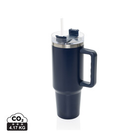 Peakflow Becher aus RCS recyceltem Stainless Steel 1200ml navy blau bedrucken, Art.-Nr. P437.3325