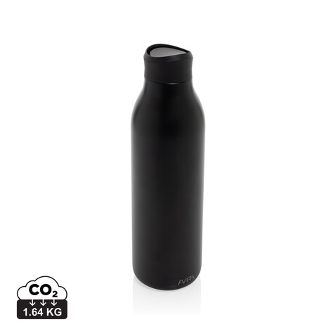 Avira Alok 360 Klick-Wasserflasche aus RCS rec. Stahl, 600ml schwarz bedrucken, Art.-Nr. P438.0901