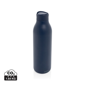 Avira Alok 360 Klick-Wasserflasche aus RCS rec. Stahl, 600ml navy blau bedrucken, Art.-Nr. P438.0925