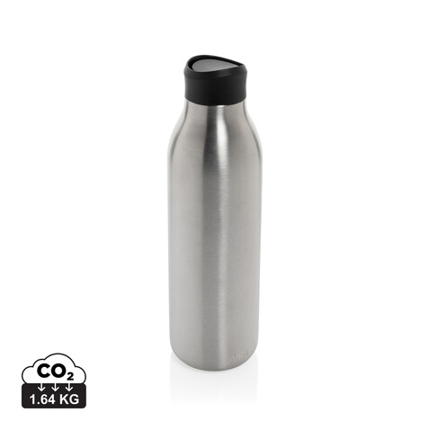 Avira Alok 360 Klick-Wasserflasche aus RCS rec. Stahl, 600ml silber bedrucken, Art.-Nr. P438.0902