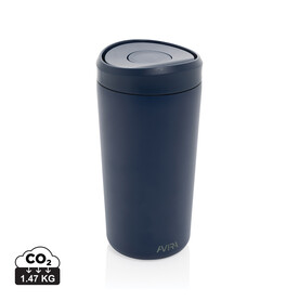 Avira Alix Klickbecher aus RCS rec. Stahl 400ml navy blau bedrucken, Art.-Nr. P438.1025