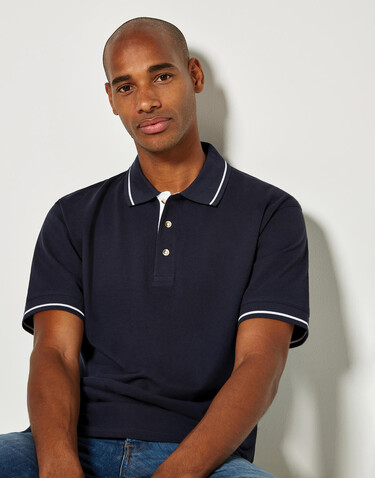 Kustom Kit Men`s Classic Fit St. Mellion Polo, White/Bright Red, 2XL bedrucken, Art.-Nr. 504110547