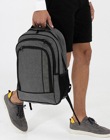 Shugon Frankfurt Smart Laptop Backpack, Grey Melange/Black, One Size bedrucken, Art.-Nr. 674381550